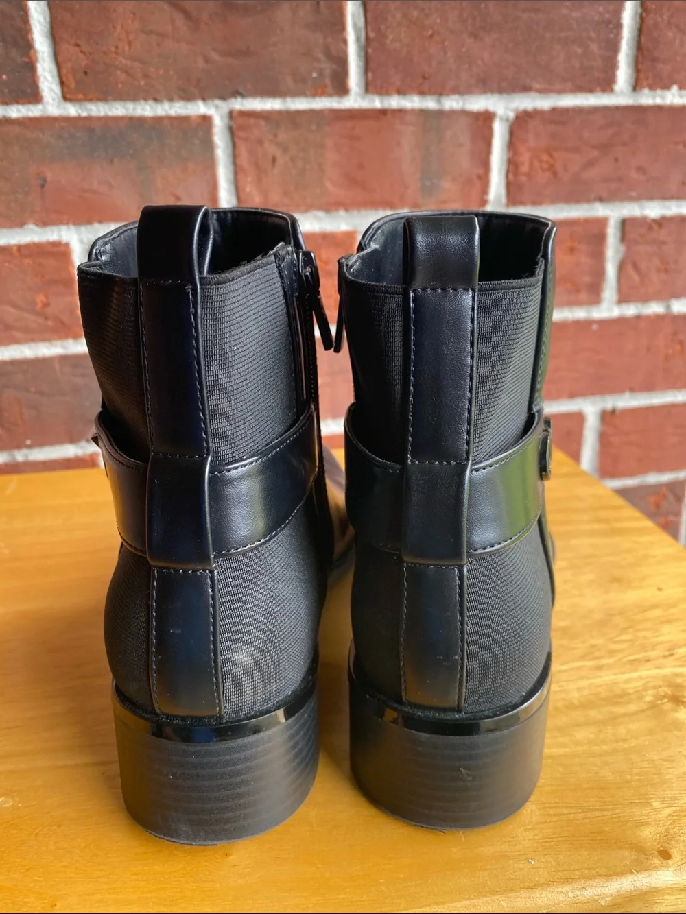 Calvin Klein Black  Ankle Boots with CK Strap Size 9